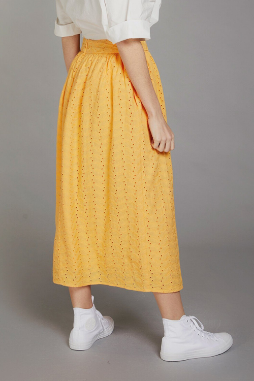 orange organic cotton maxi skirt