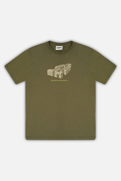 pavilion mens vegan organic cotton t-shirt in khaki