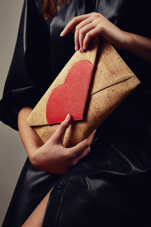 sustainable valentines gifts cork clutch bag