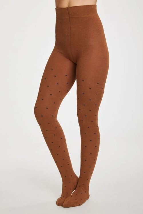 toffee brown spotted bamboo tights