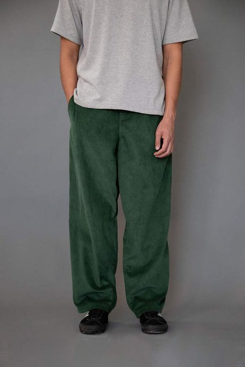 zama mens corduroy trousers in forest green