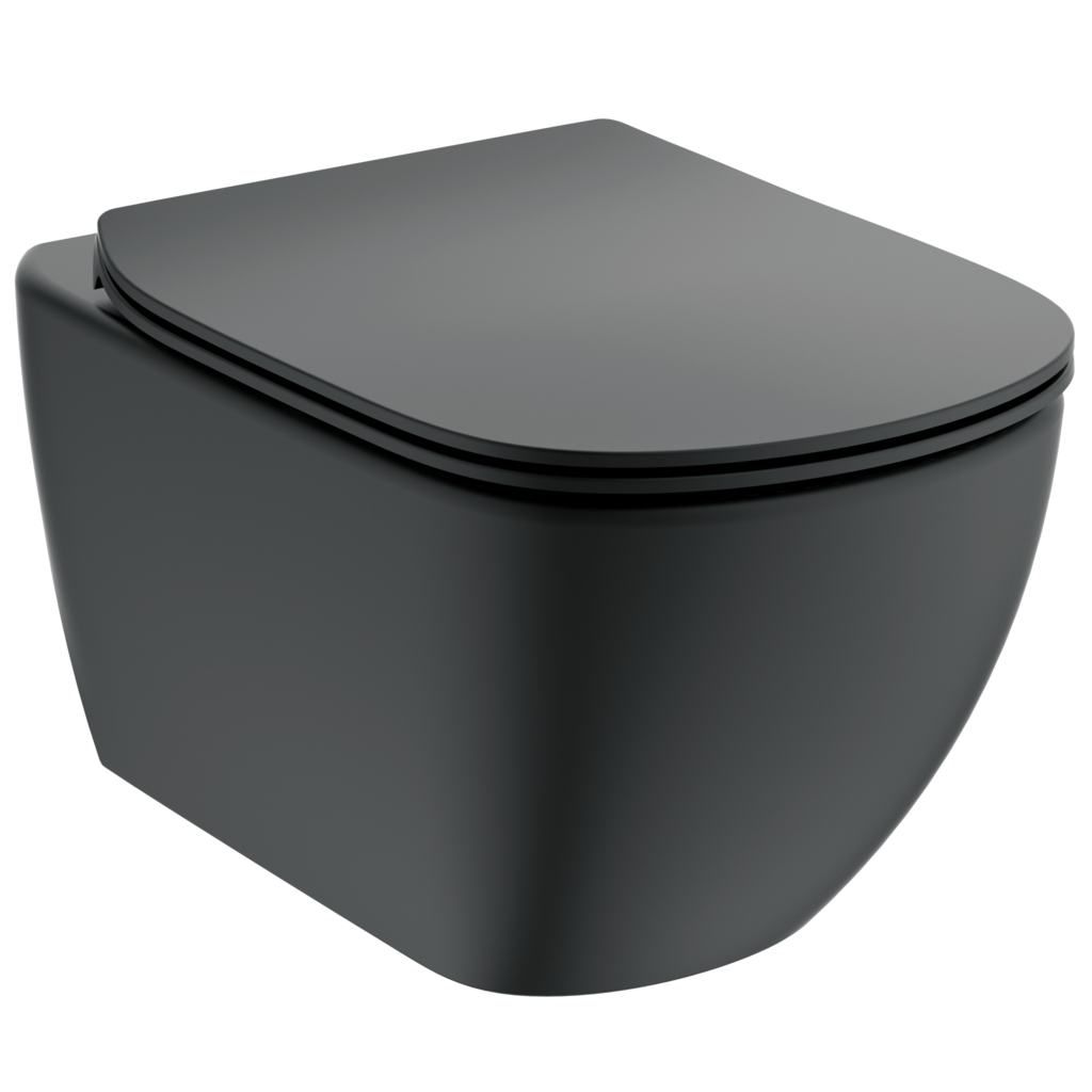 Ideal Standard Tesi závesné WC s doskou SoftClose (Aquablade) - hodvábne čierne, T3546V3