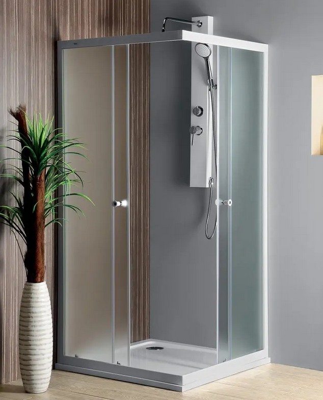 Aqualine ALAIN sprchová zástena 900×900 mm, sklo BRICK
