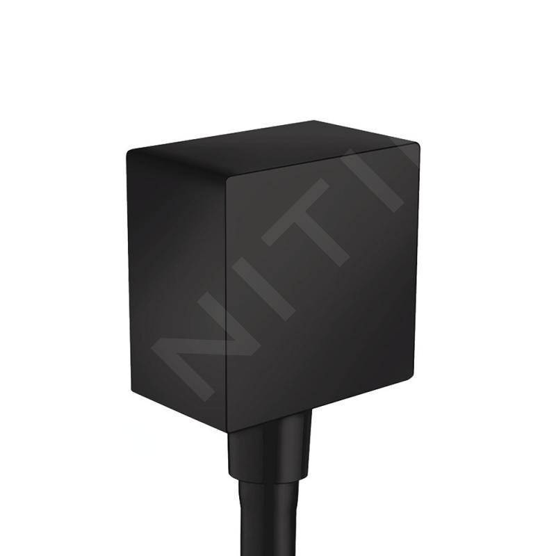 Hansgrohe FixFit Square nástenné kolienko so spätným ventilom DN15, matná čierna (26455670)