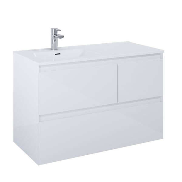 Kúpeľňová skrinka AKRA 100 cm, 3 zásuvky (ľavé prevedenie), čierna matná