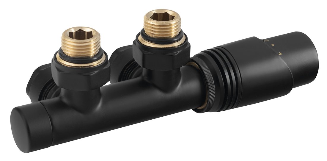 Bruckner WICHER termostatická pripojovacia sada pre stredové pripojenie 50 mm, čierna mat