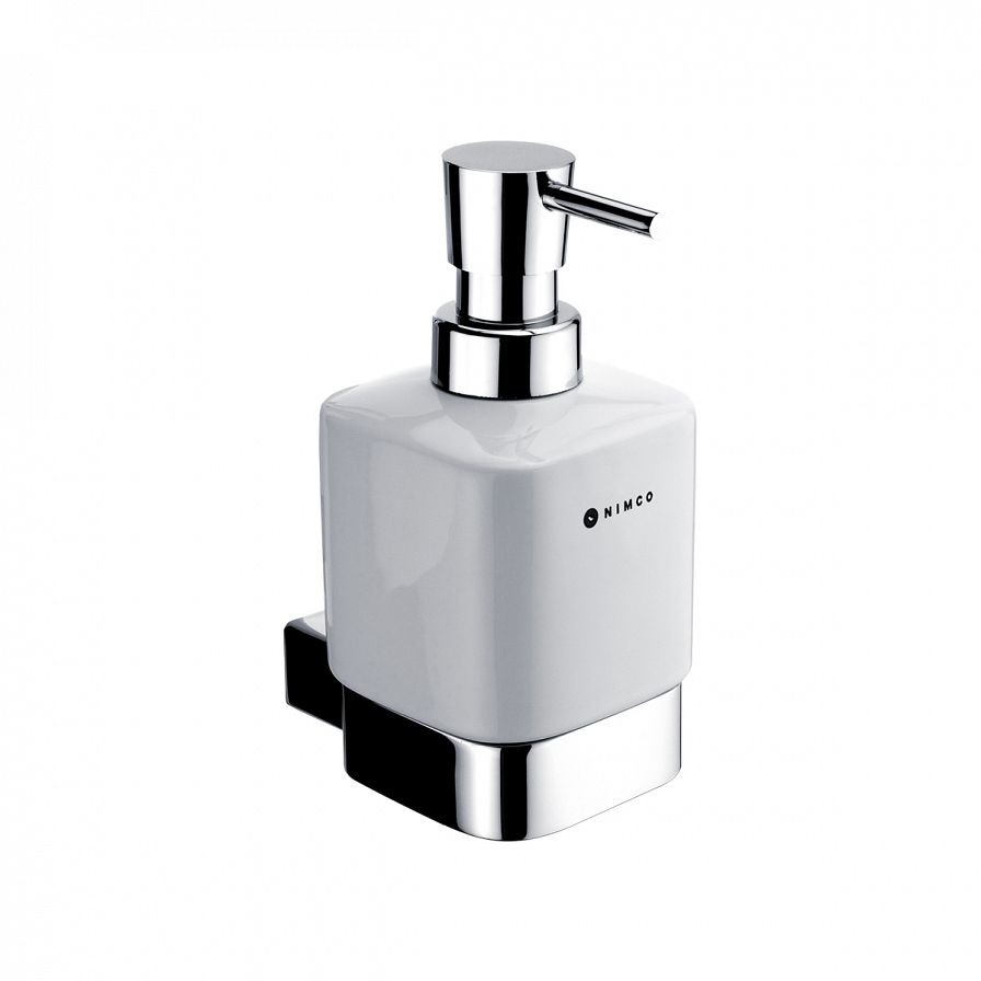 NIMCO Kibo nástenný dávkovač mydla, keramická nádobka 250 ml, chróm (KI 14031K-26)