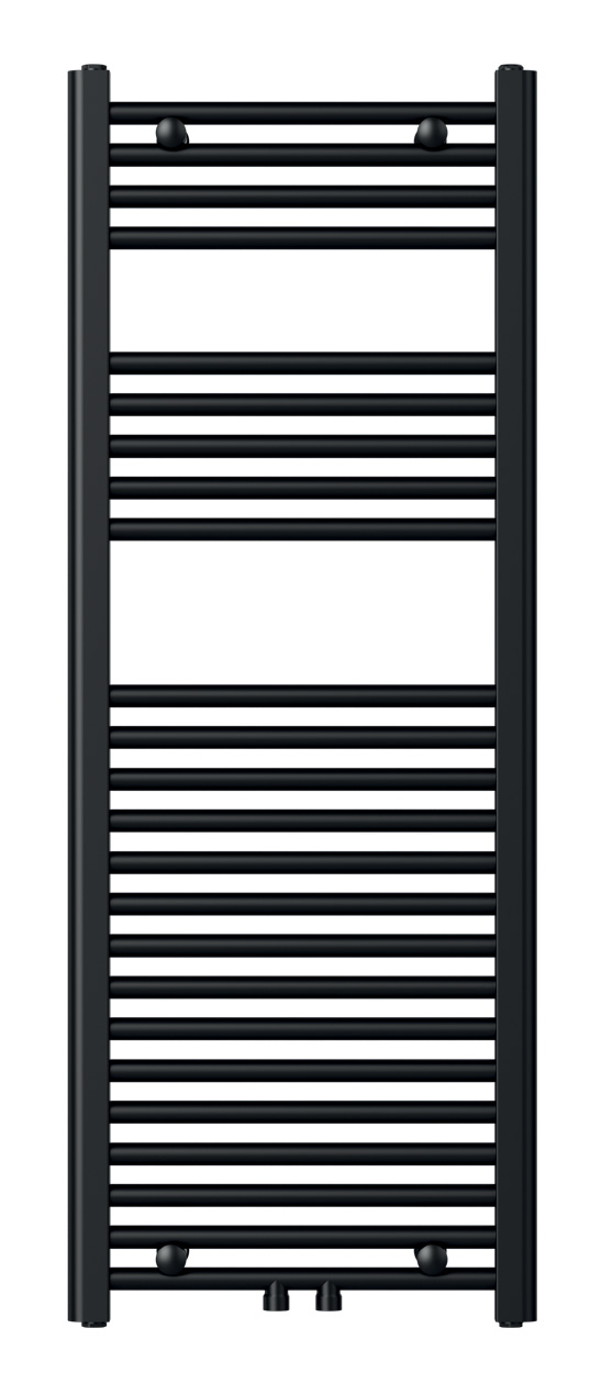 Novaservis vykurovacie teleso rovné 450 x 1200 mm, matná čierna, stredové pripojenie