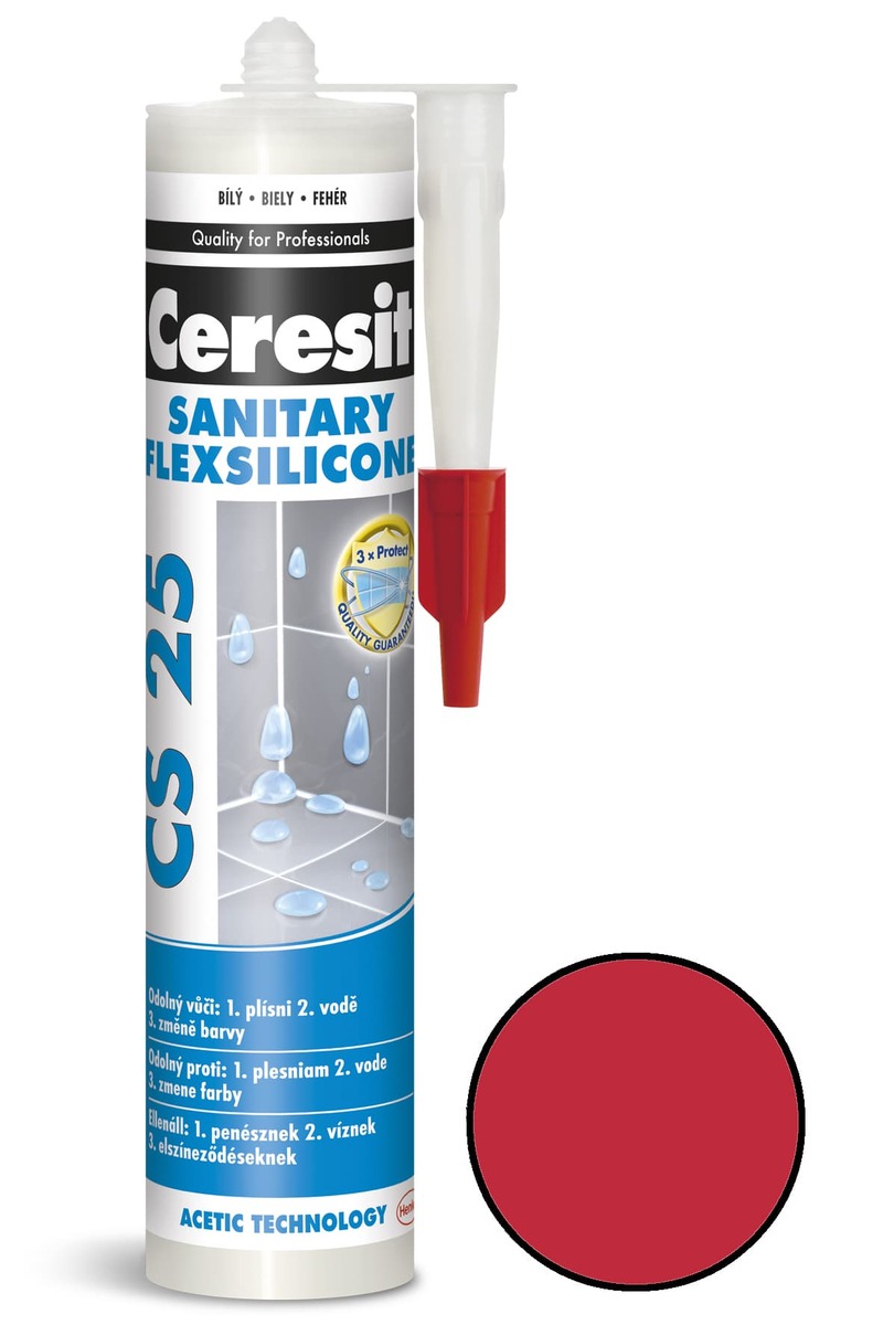Ceresit CS 25 sanitárny silikón 280 ml – Chilli (odtieň 37)