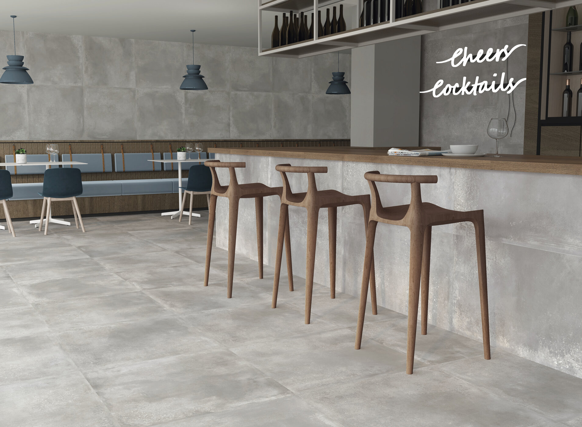 Industrial Hall medium grey 60x60