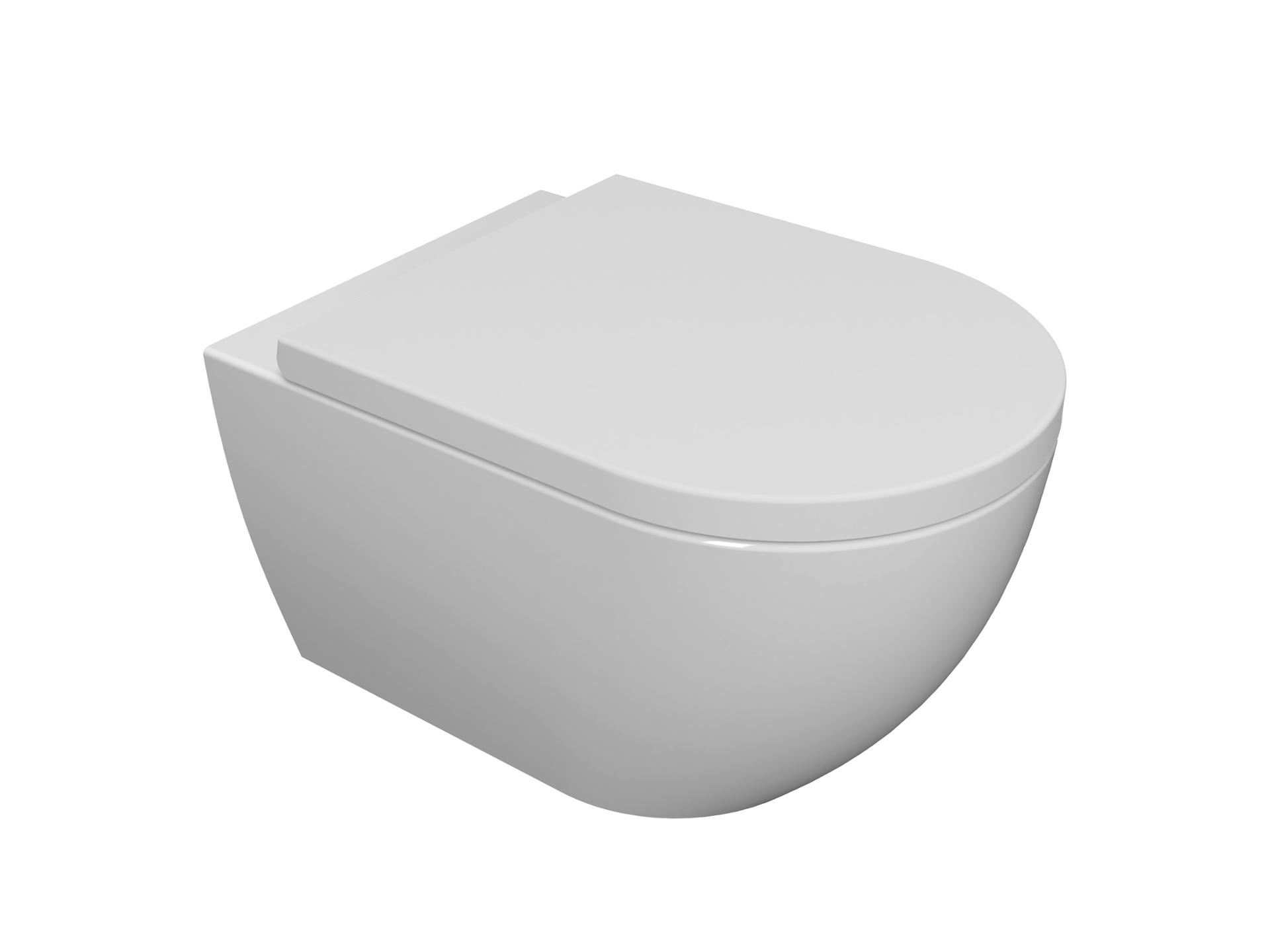 KIELLE OUDEE závesné WC Rimless so SoftClose sedátkom, biela (360×530 mm) – 30102000