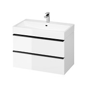 Cersanit Virgo S522-025 závesná podumývadlová skrinka 80 cm biela s čiernymi úchytmi