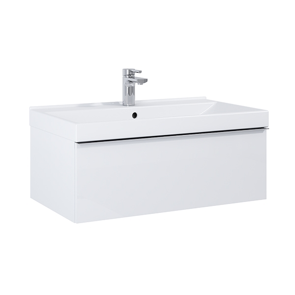 Skrinka pod umývadlo Scarlet 80 cm, 1 zásuvka, biela lesklá