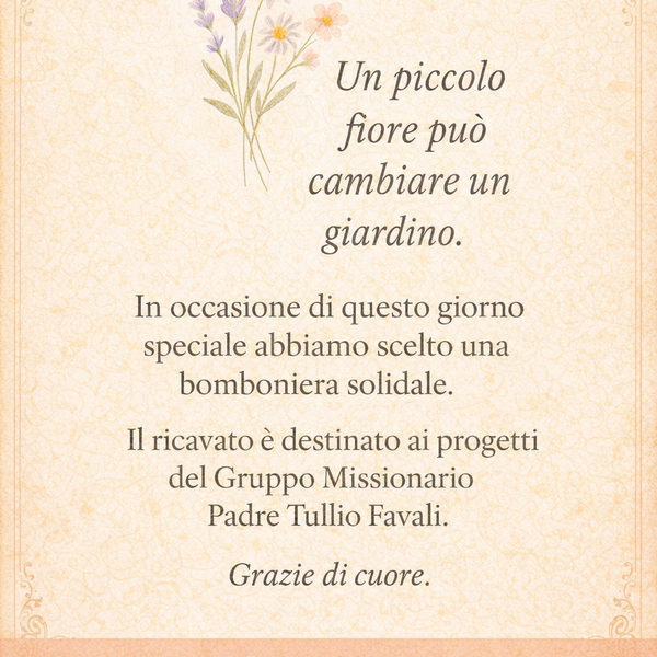 esempio pergamena solidale d beneficenza