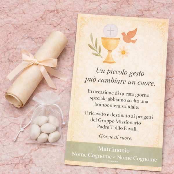 esempio bomboniera solidale matrimonio