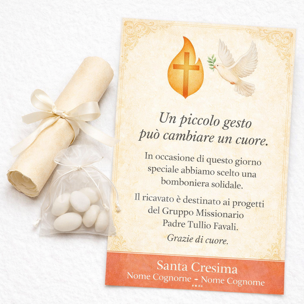 esempio bomboniere solidale cresima
