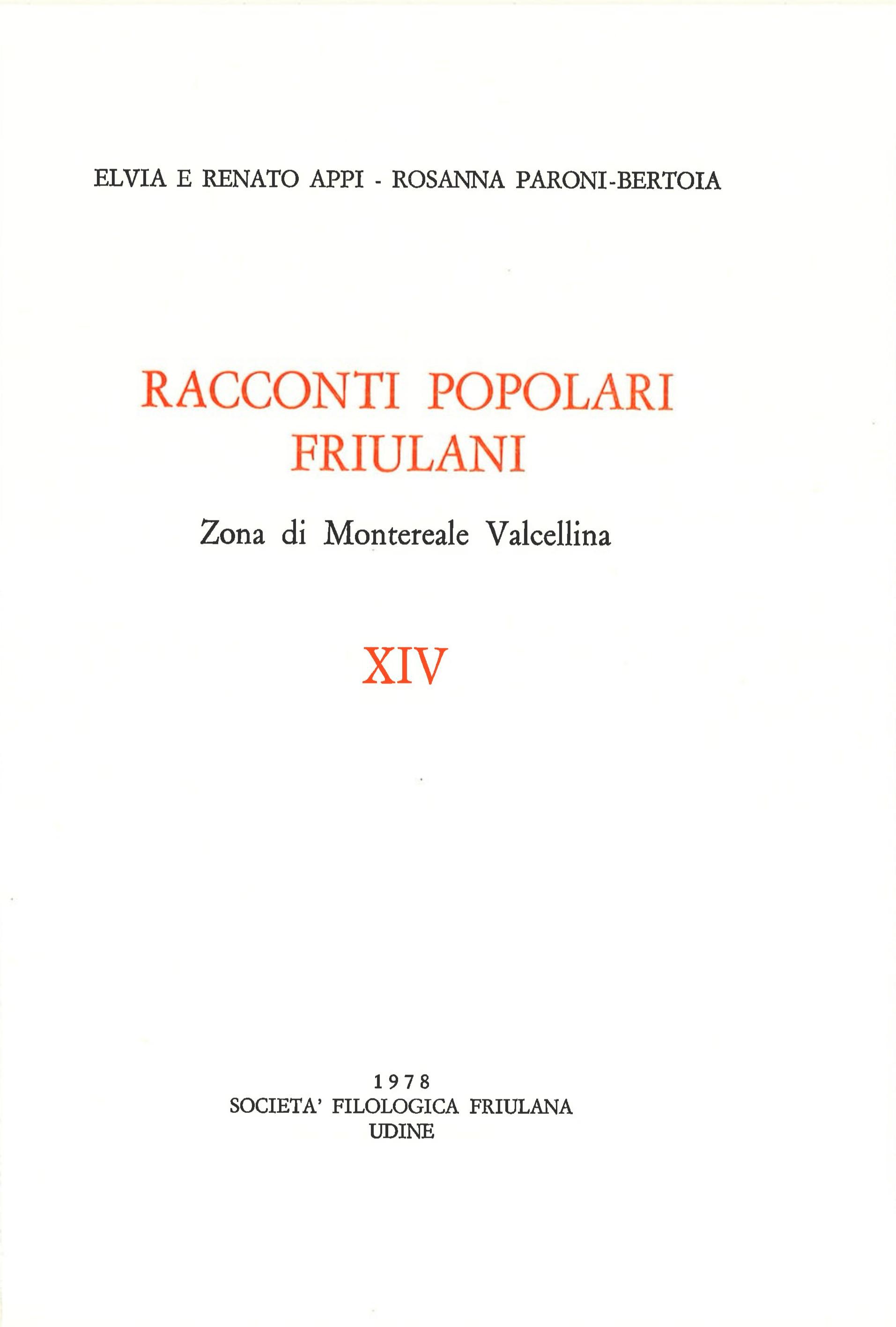 RACCONTI POPOLARI FRIULANI 14 - MONTEREALE VALCELLINA