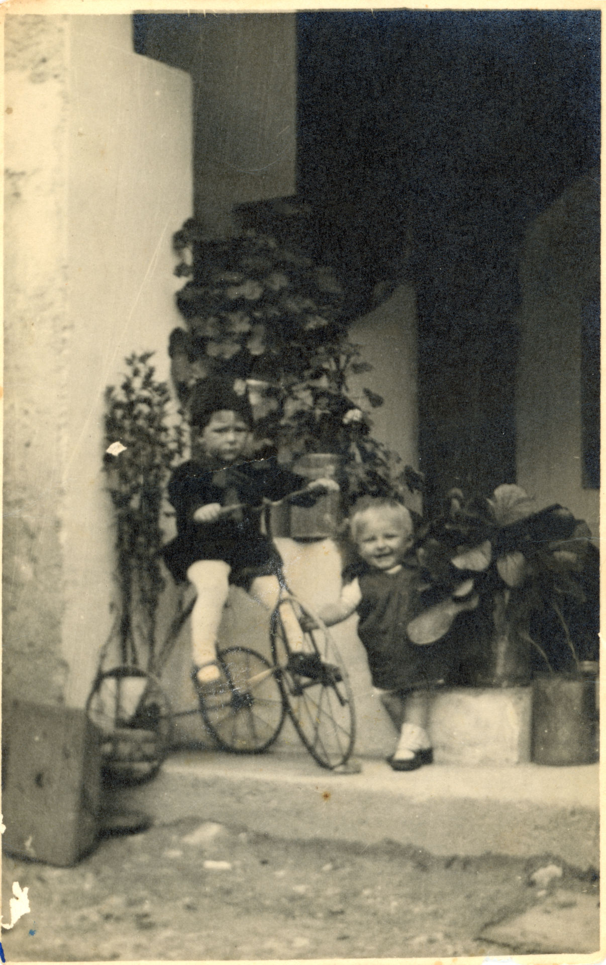 Bambini andreani sotto il portico