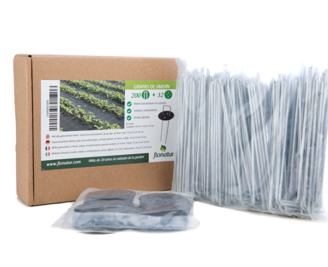 CLAVOS JARDIN (CAJA 200 PIQUETAS+32 ARANDELAS