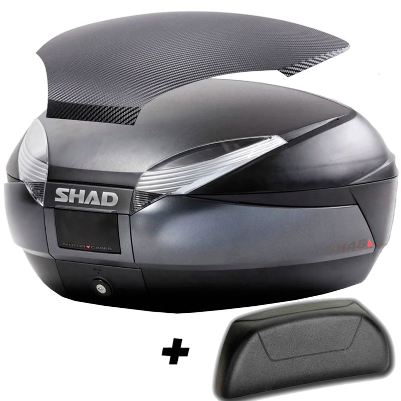 SHAD48 NEGRO,TAPA CARBONO 1 RESPALDO OFERTA ON LINE