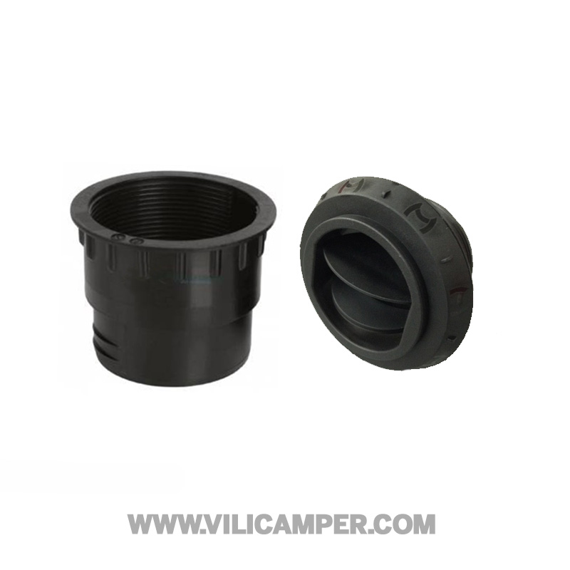 Salida de aire calefacción negra Ø 60 (obturable)