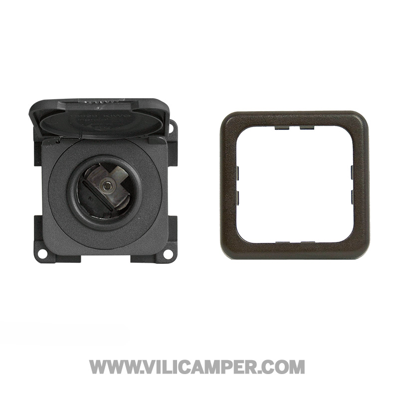 Toma 12V con tapa y marco - Antracita CBE