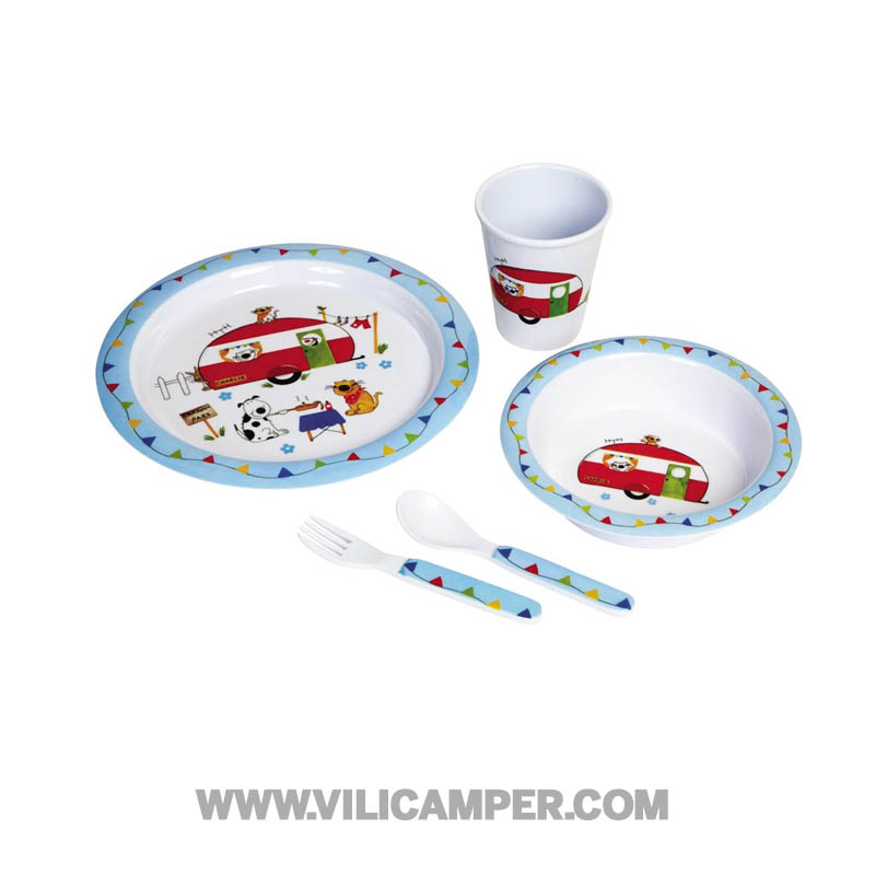 Vajilla de melamina infantil 5 piezas Charlie y sus amigos