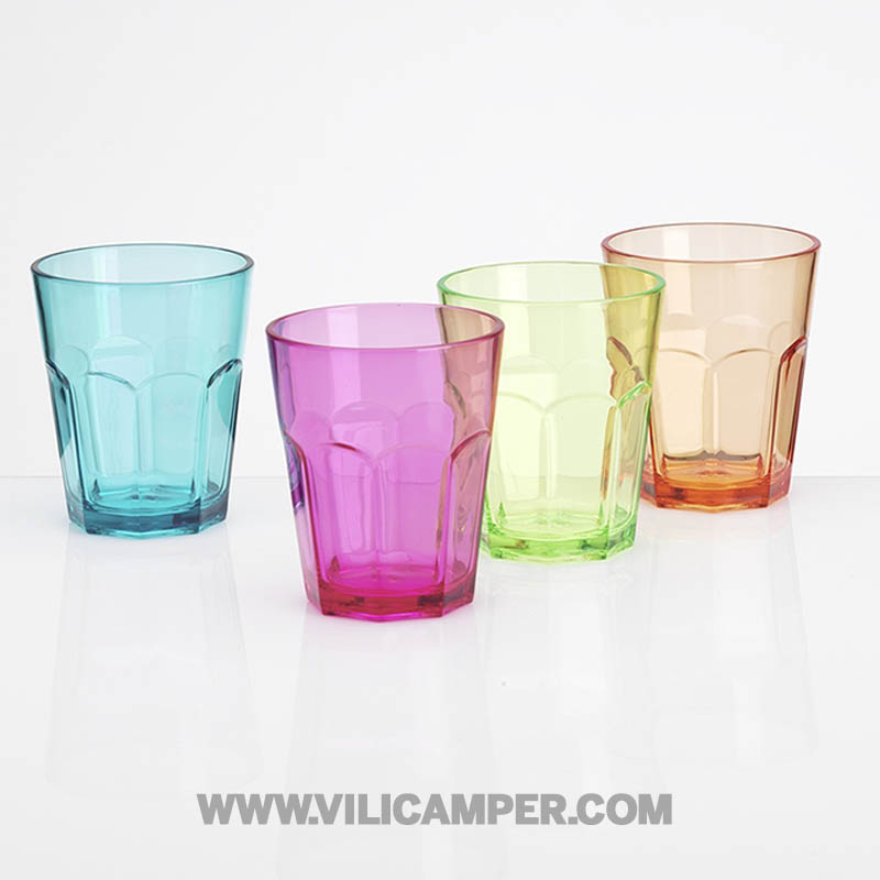Vasos de agua acrílicos Party Colors - Set de 4 unidades