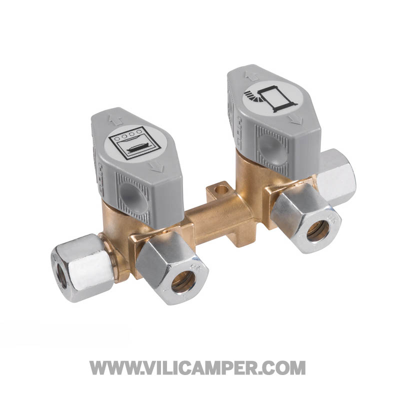 Llave de paso de gas 2 vías (Completa)