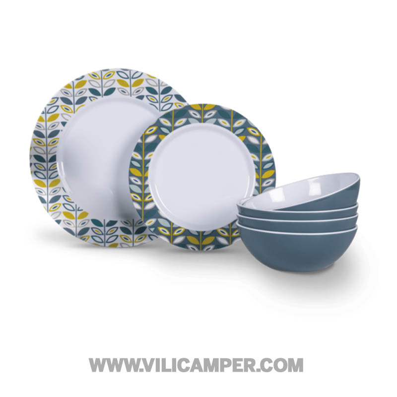 Vajilla de Melamina Kampa Flora 12 Piezas