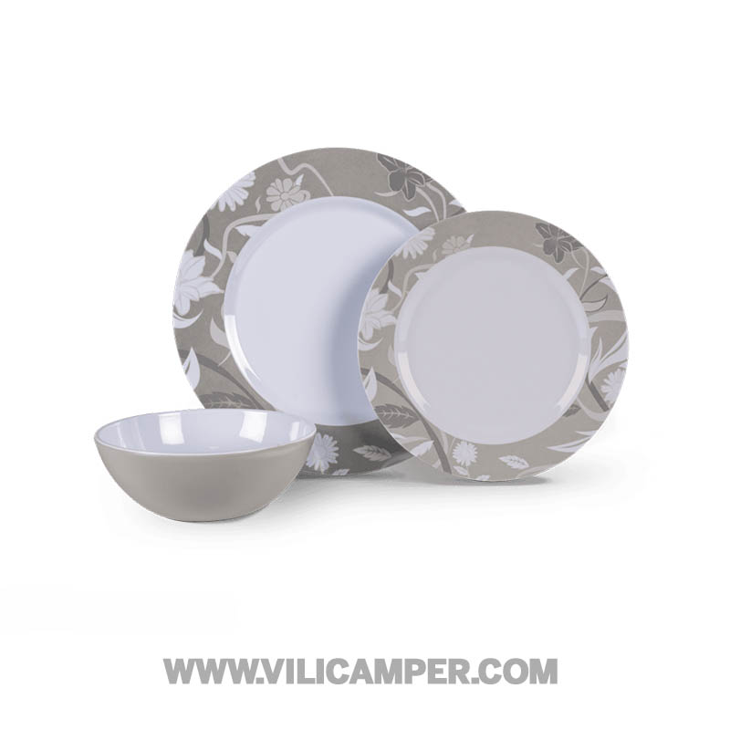 Vajilla de melamina Bloom 12 piezas