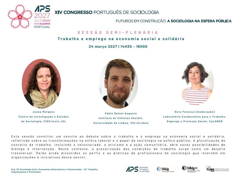 APS2027 - Semi-plenaria Trabalho e emprego na economia social e solidaria