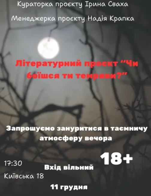 Літературний проєкт "Чи боїшся ти темряви?" - фото Літературний проєкт "Чи боїшся ти темряви?" - фото