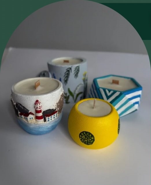 Майстер-клас з свічковаріння з розписом гіпсового кашпо