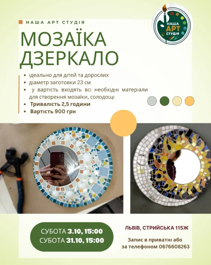 Майстер-клас з мозаїки "Дзеркало"