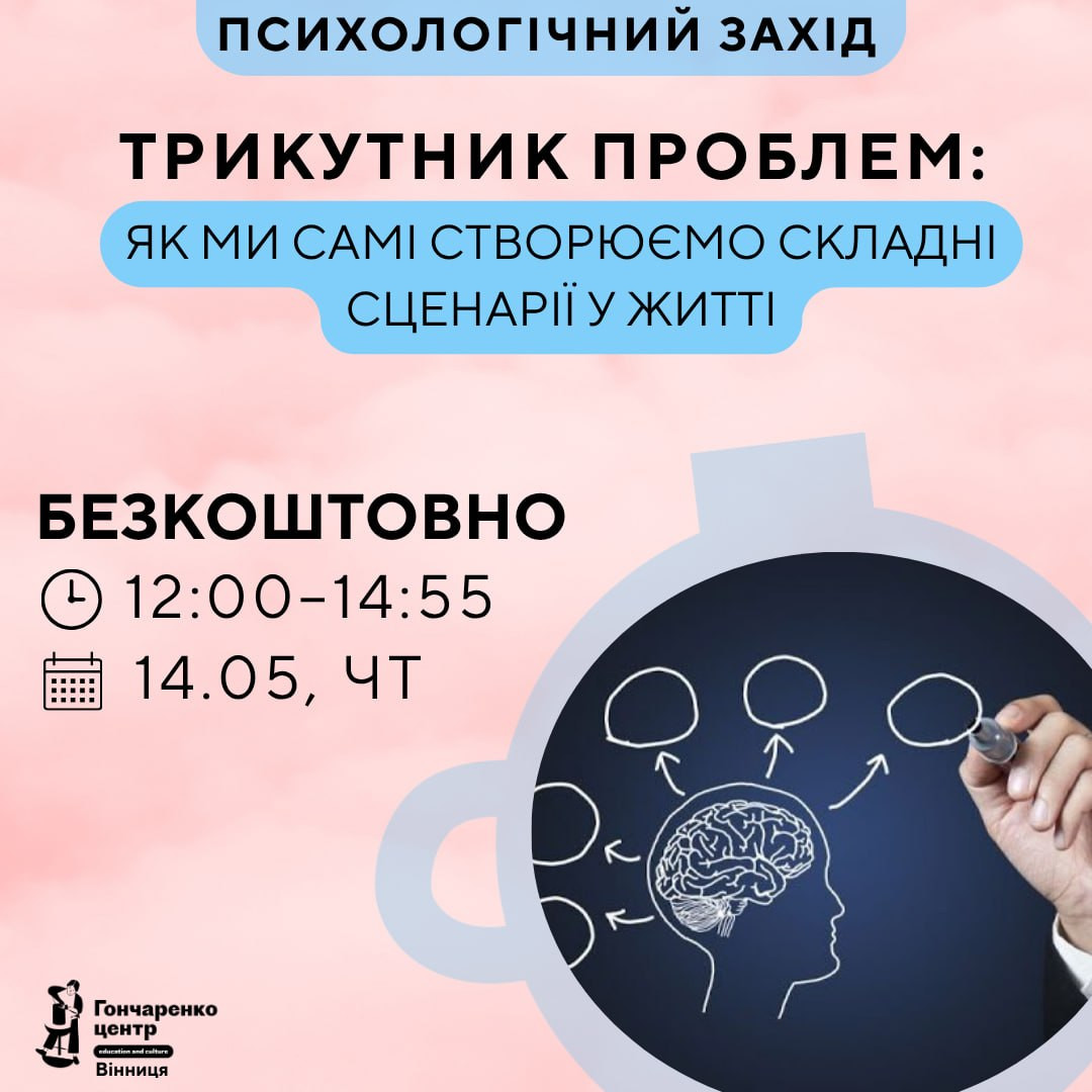 Психологічний захід "Трикутник проблем: як ми самі створюємо складні сценарії у житті" - фото Психологічний захід "Трикутник проблем: як ми самі створюємо складні сценарії у житті" - фото