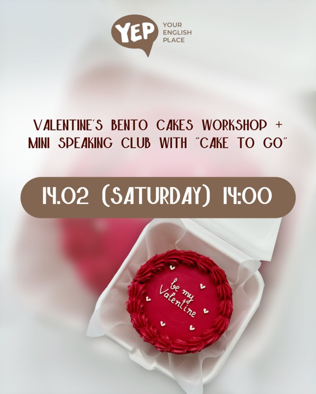 Valentine's Bento Cakes Workshop + mini speaking club with "Cake to go" - фото Valentine's Bento Cakes Workshop + mini speaking club with "Cake to go" - фото