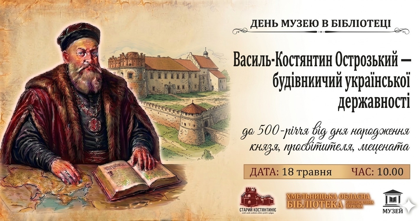 День музею в бібліотеці "Василь-Костянтин Острозький – будівничий Української державності" - фото День музею в бібліотеці "Василь-Костянтин Острозький – будівничий Української державності" - фото