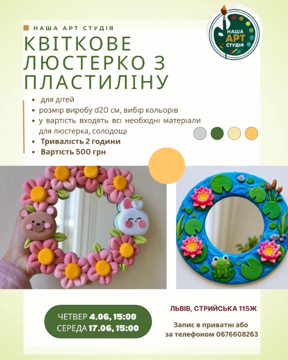Майстер-клас "Квіткове люстерко з пластиліну" - фото Майстер-клас "Квіткове люстерко з пластиліну" - фото