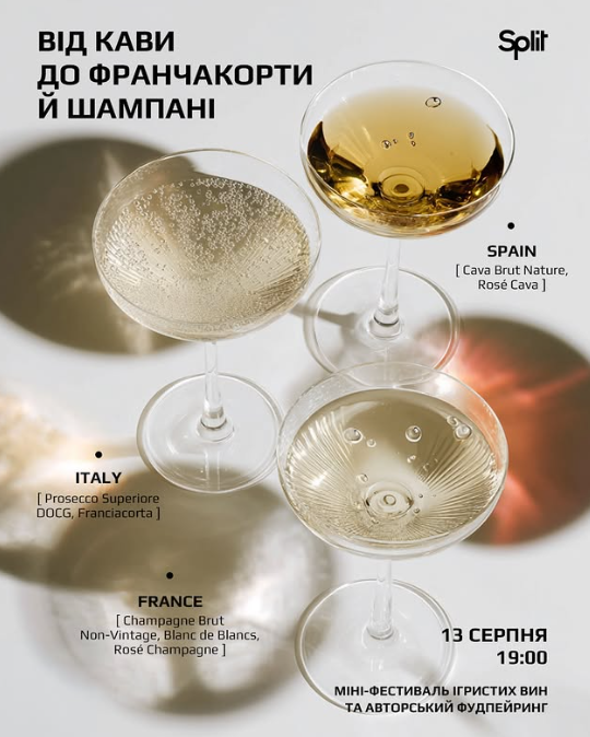 Від Кави до Франчакорти й Шампані