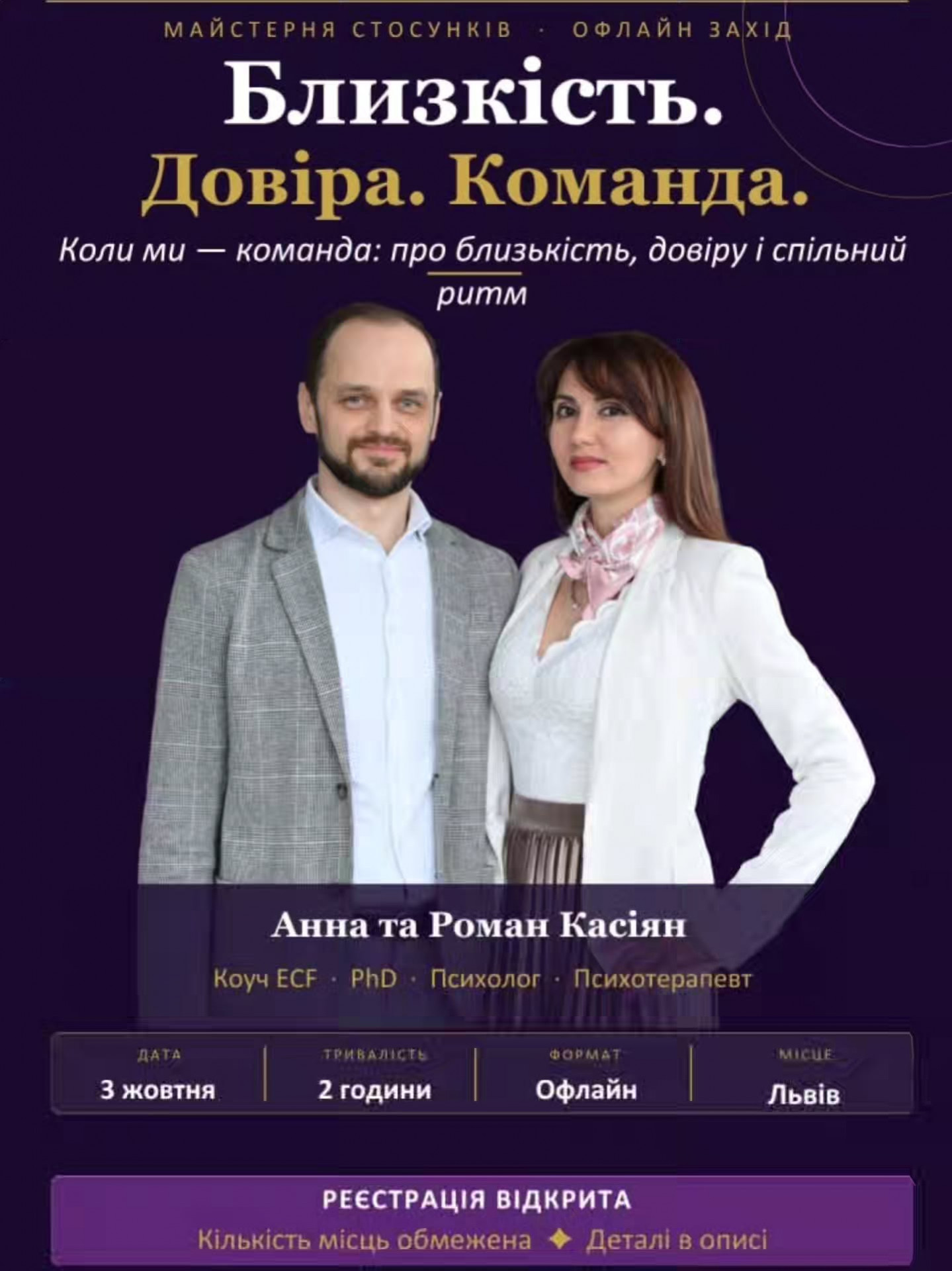 Воркшоп "Близькість. Довіра. Команда"