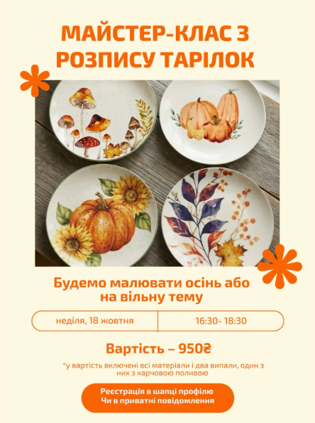 Майстер-клас з розпису керамічних тарілок