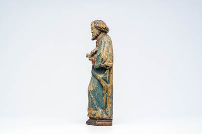 A Flemish polychromed carved oak figure of Saint Paul, first half 16th C.