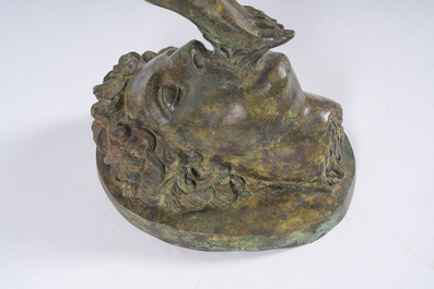 Giambologna (1529-1608, naar): Een levensgrote Mercurius, groengepatineerd brons, 20ste eeuw