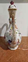 A French Samson Meissen style 'aftaba' ewer with floral design for the Islamic market, Paris, 19th C.