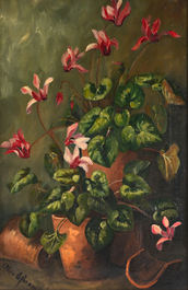 Georges De Sloovere (1873-1970), H.A. Dievenbach (1872-1946), e.a.: Quatres oeuvres, huile sur toile et aquarelle sur papier