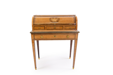 A French Louis XVI style, marquetry 'bureau &agrave; cylindre' 19th C.