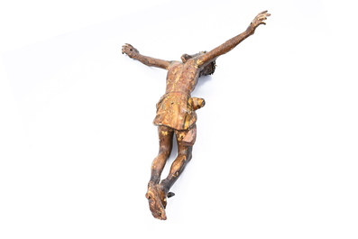 Christ en bois sculpt&eacute; et polychrom&eacute;, 17&egrave;me si&egrave;cle
