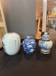 A varied collection of Chinese famille rose, blue, white and Imari style porcelain, 18th C. and later
