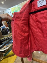 A Chanel classic two-pocket pink tweed jacket, 1983